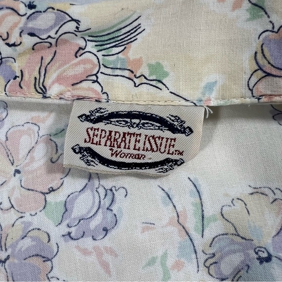 Vintage Button Down Casual Floral Blouse by Separate Issue XL - Picture 5 of 7